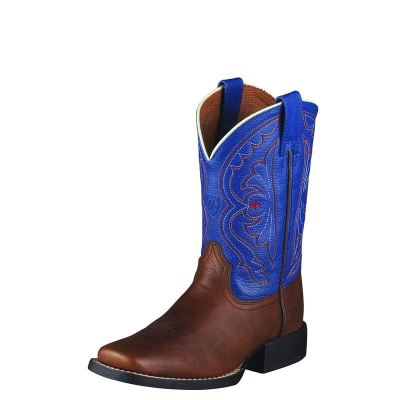 Ariat Quickdraw - Western Laarzen Bruin / DonkerBlauw Kinderen - 37614-970